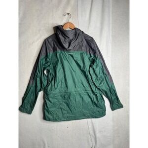 Kelty Mens Green Charcoal Grey Hooded Rain Jacket Lightweight Shell Size XL